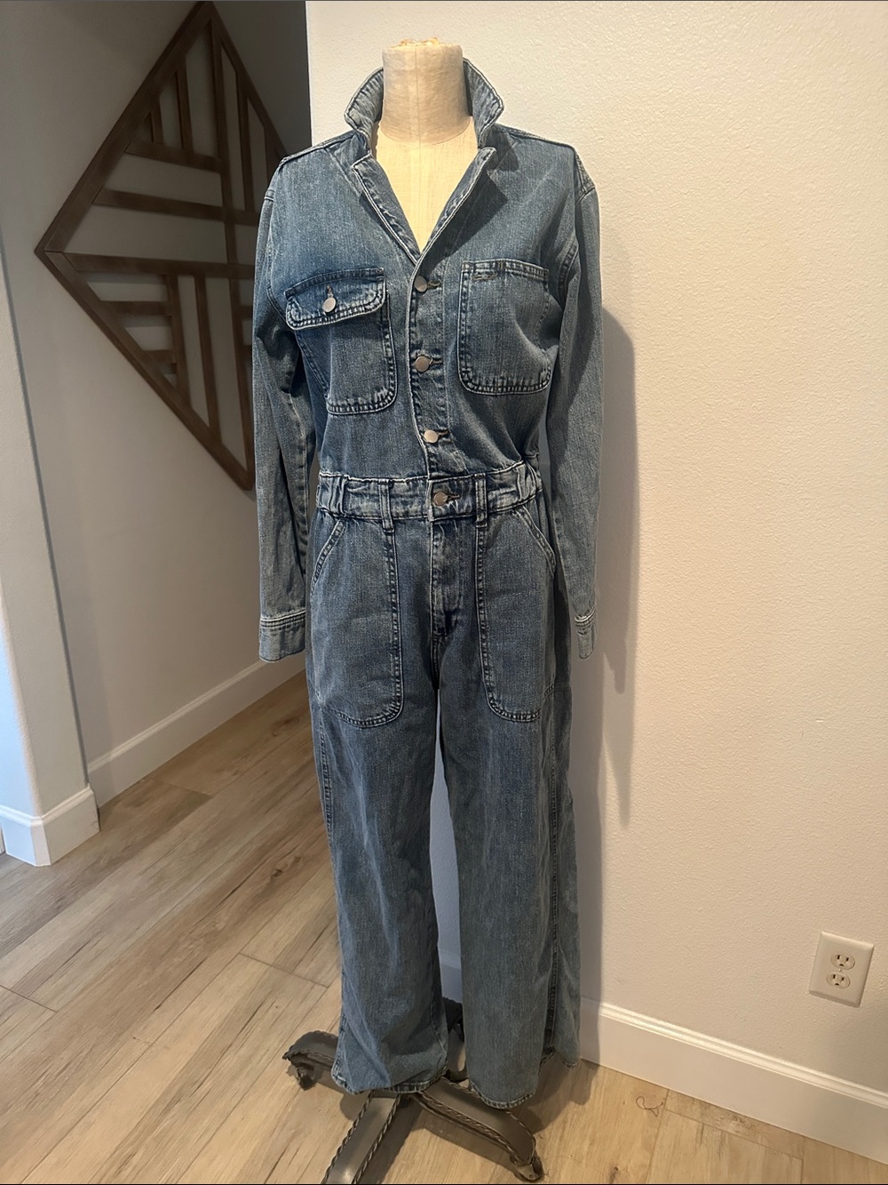 NWOT Universal Thread Faded Blue Denim Utility Jumpsuit